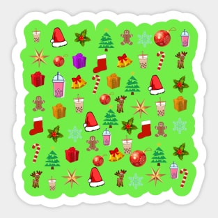 Cute Christmas Pattern Design Merch Perfect for pajamas and  everything Sticker